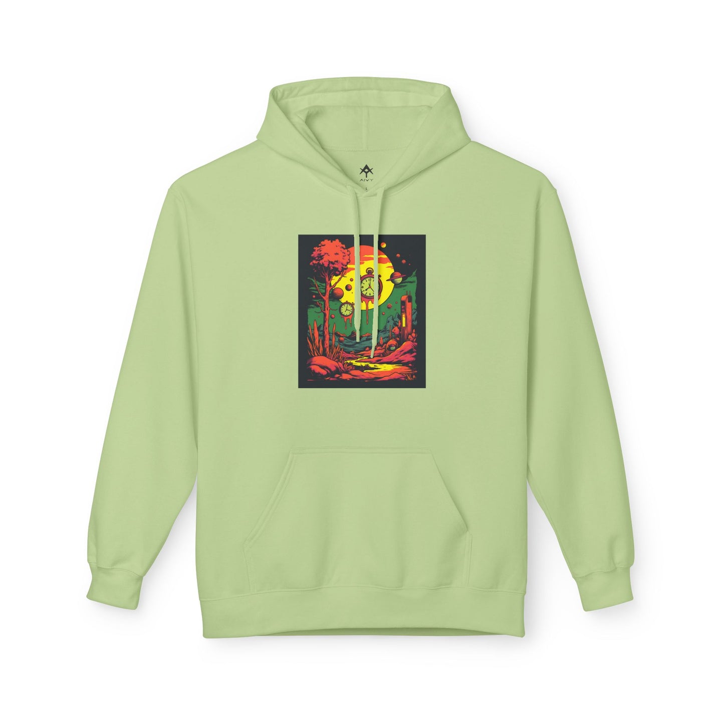 Unisex Midweight Softstyle Fleece Hoodie | Surreal Dripping Geometry