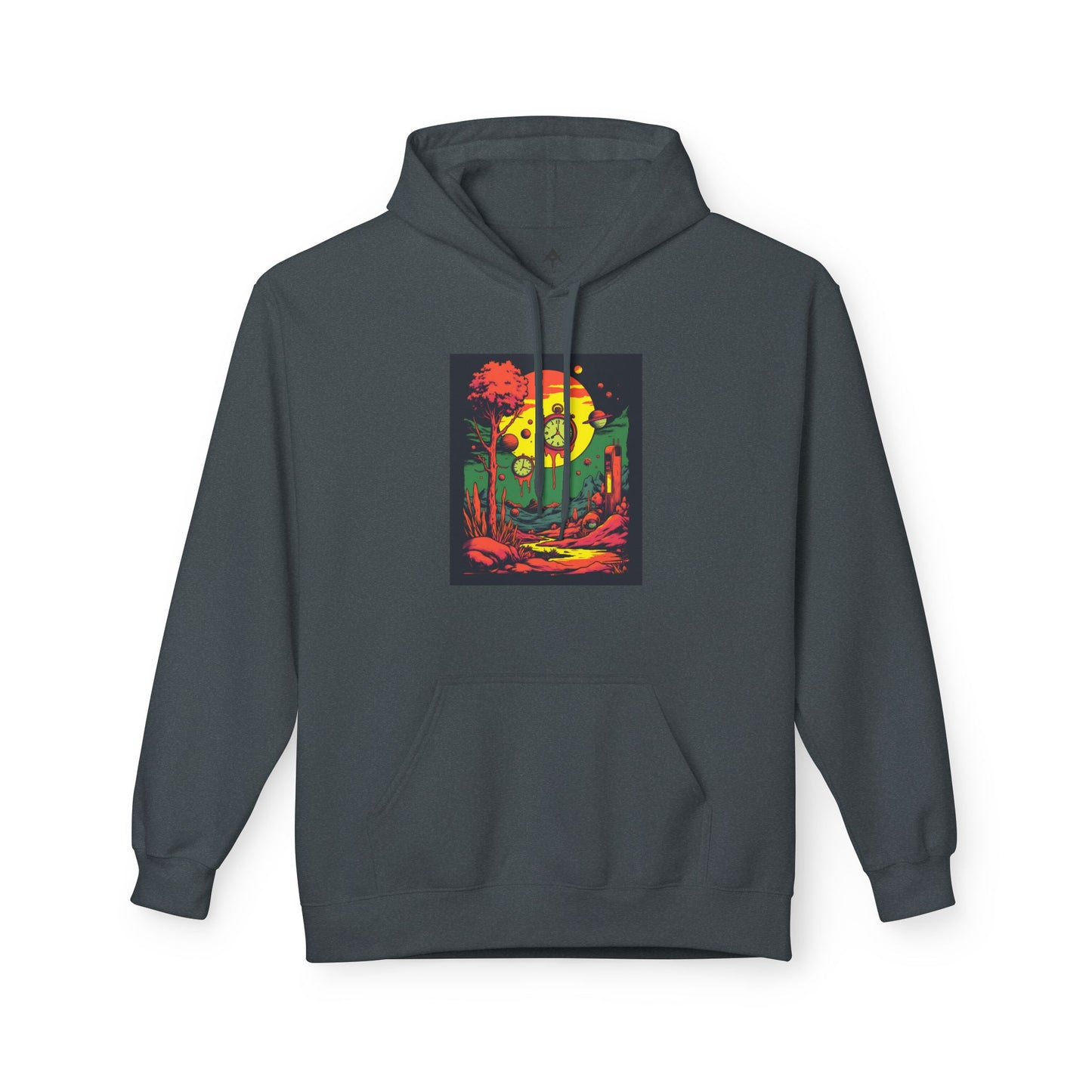 Unisex Midweight Softstyle Fleece Hoodie | Surreal Dripping Geometry