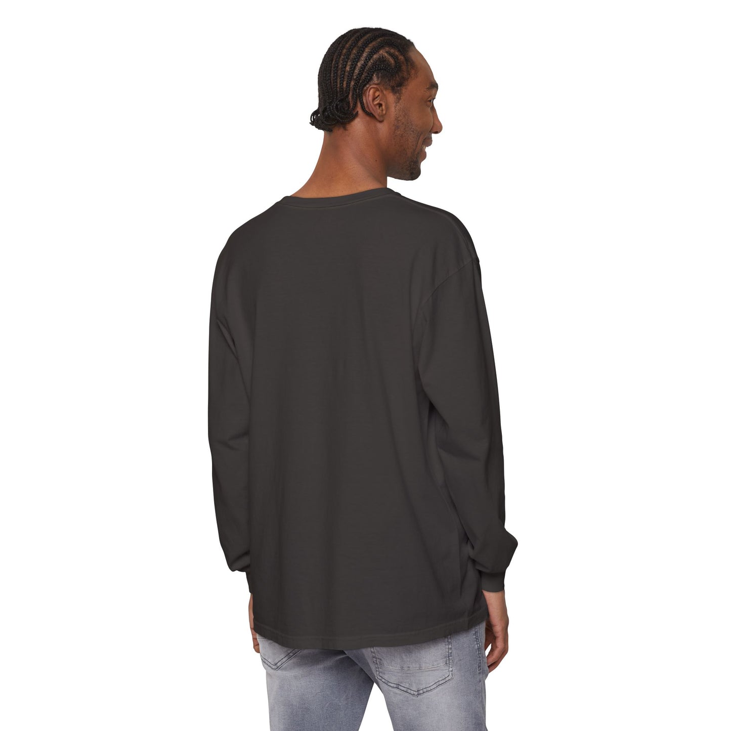 Unisex Garment-dyed Long Sleeve T-Shirt | Surreal Dripping Geometry