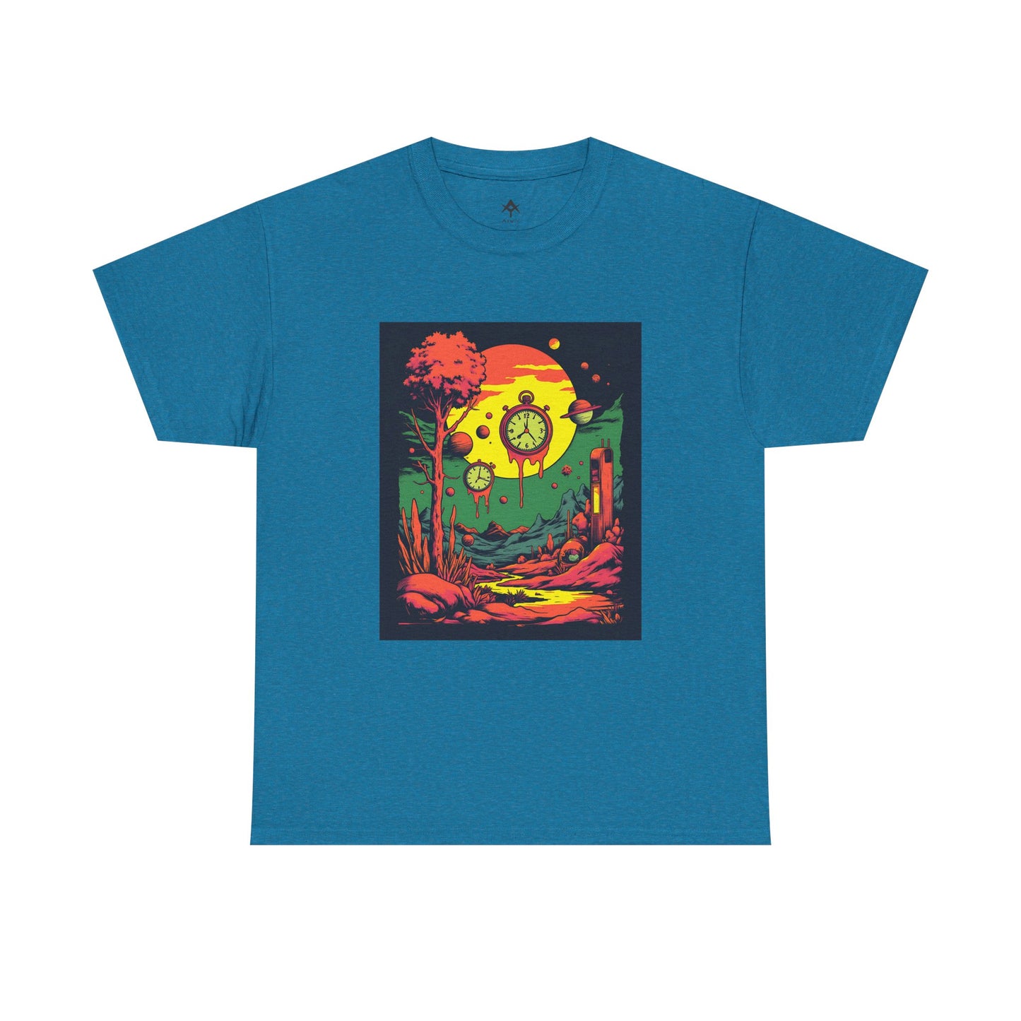 Unisex Heavy Cotton Tee | Surreal Dripping Geometry
