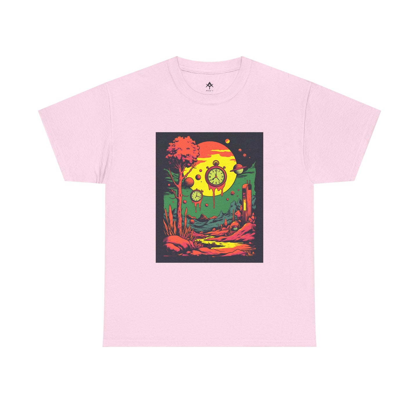 Unisex Heavy Cotton Tee | Surreal Dripping Geometry