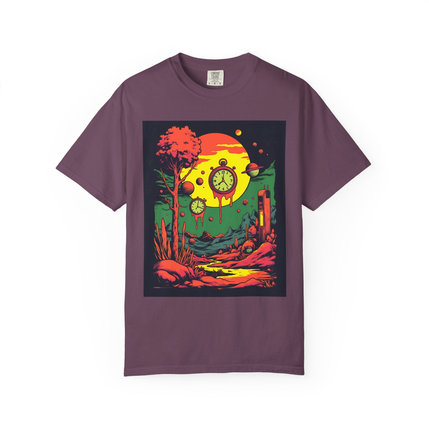 Unisex Garment-Dyed T-shirt | Surreal Dripping Geometry