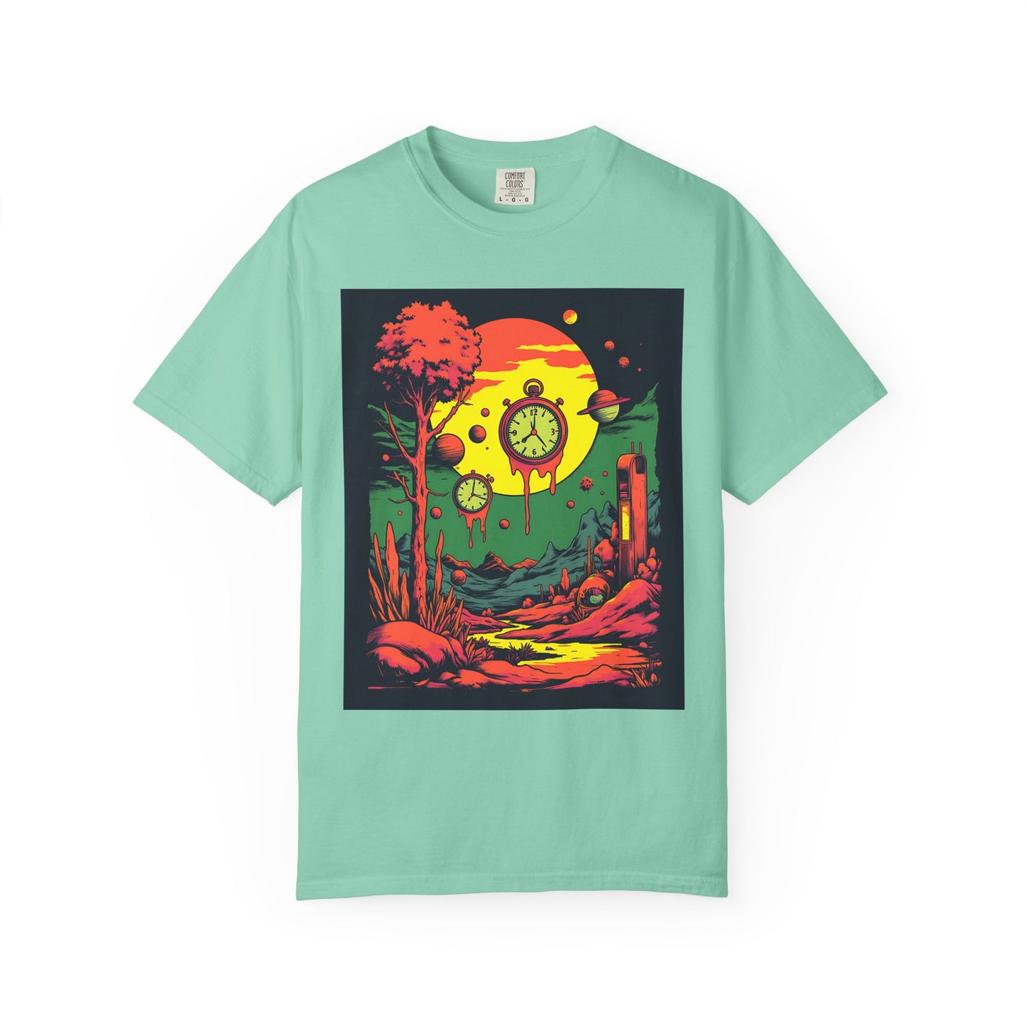Unisex Garment-Dyed T-shirt | Surreal Dripping Geometry