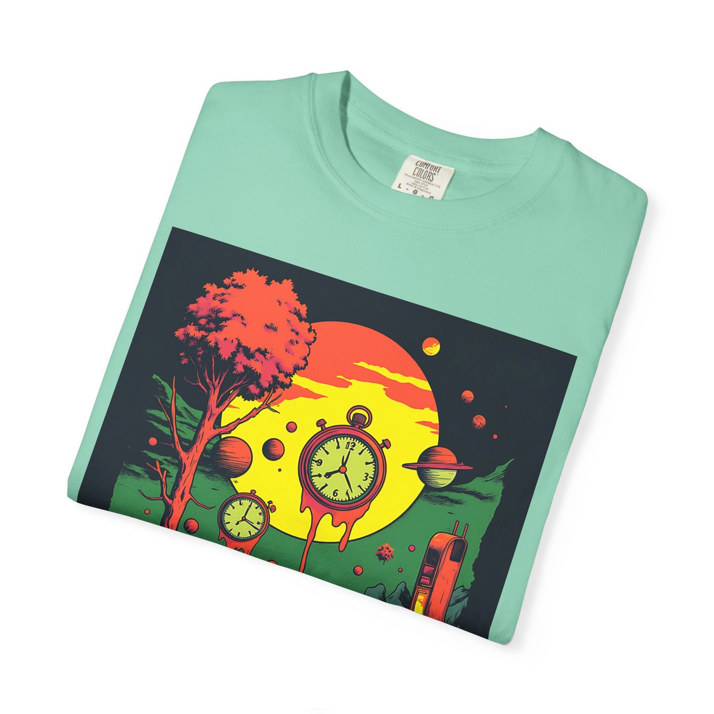 Unisex Garment-Dyed T-shirt | Surreal Dripping Geometry