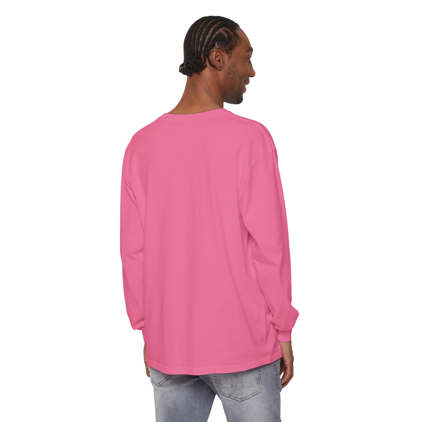 Unisex Garment-dyed Long Sleeve T-Shirt | Surreal Dripping Geometry