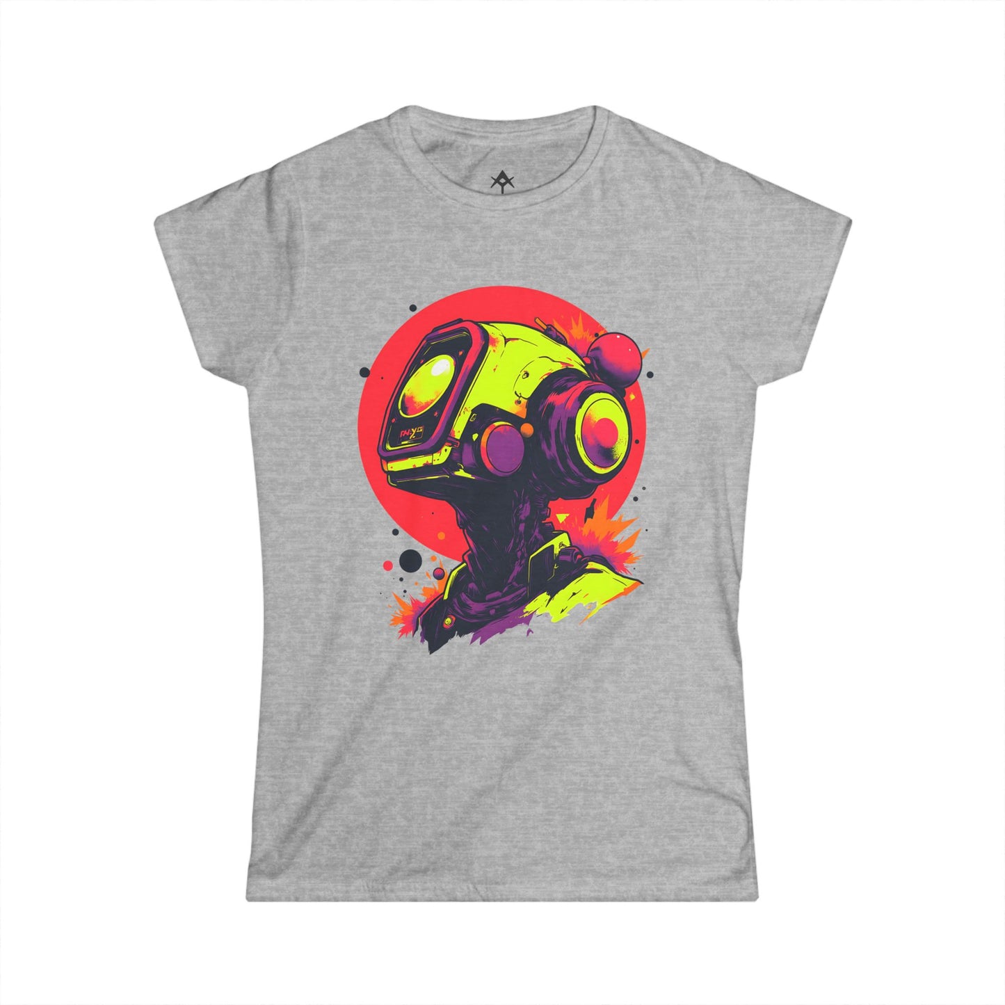 Women's Softstyle Tee | Y2K Abstract Robot T-Shirt Design