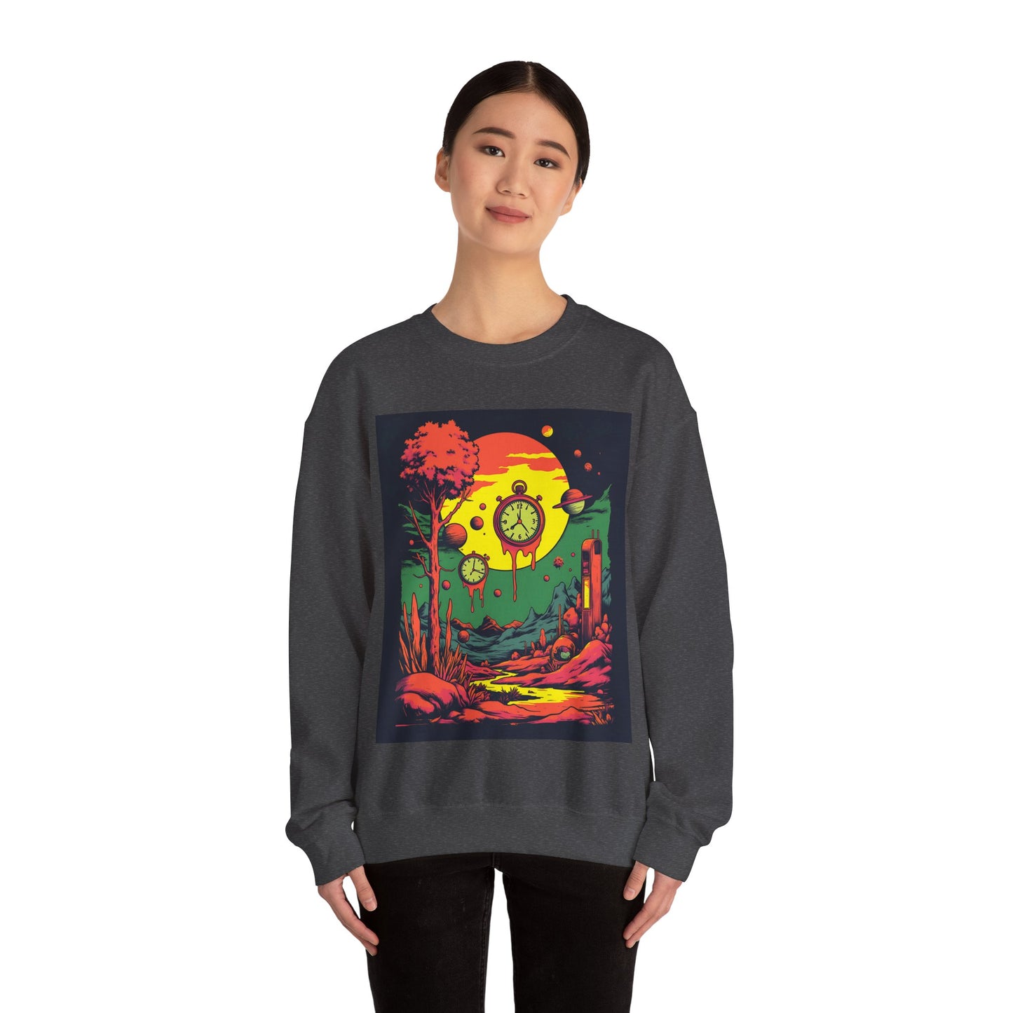 Unisex Heavy Blend™ Crewneck Sweatshirt | Surreal Dripping Geometry