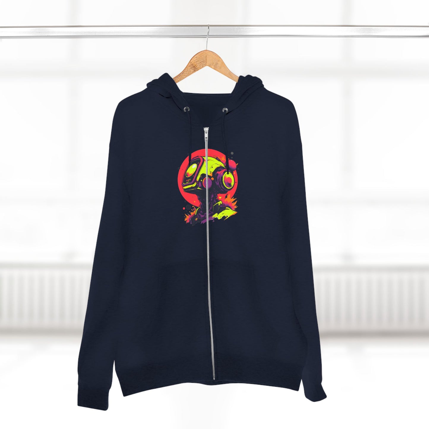 Unisex Zip Hoodie | Y2K Abstract Robot T-Shirt Design