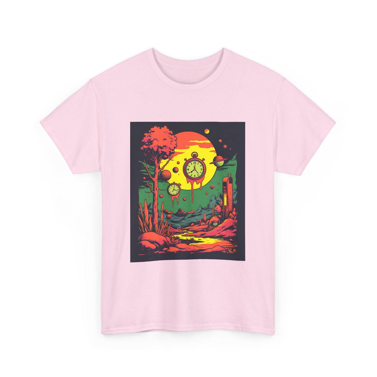 Unisex Heavy Cotton Tee | Surreal Dripping Geometry