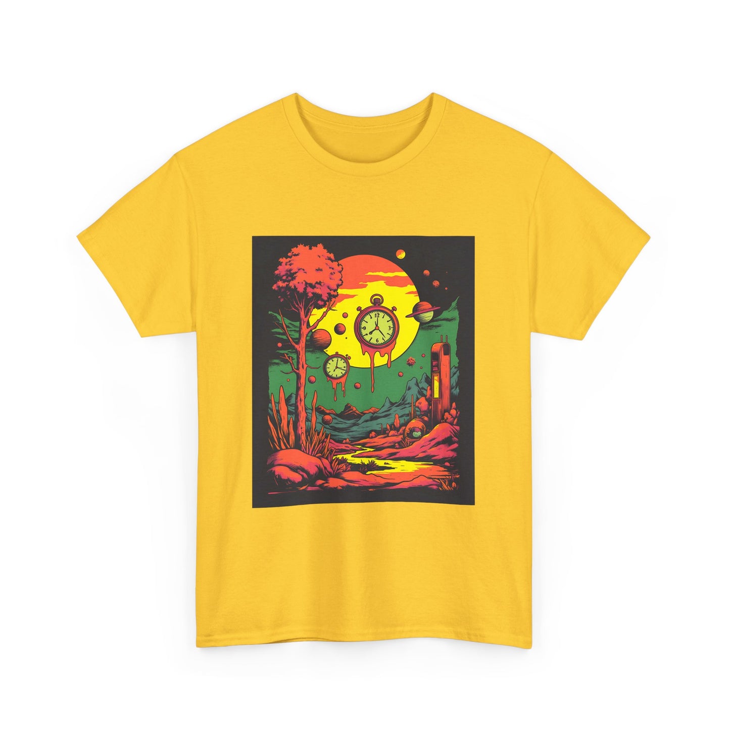 Unisex Heavy Cotton Tee | Surreal Dripping Geometry