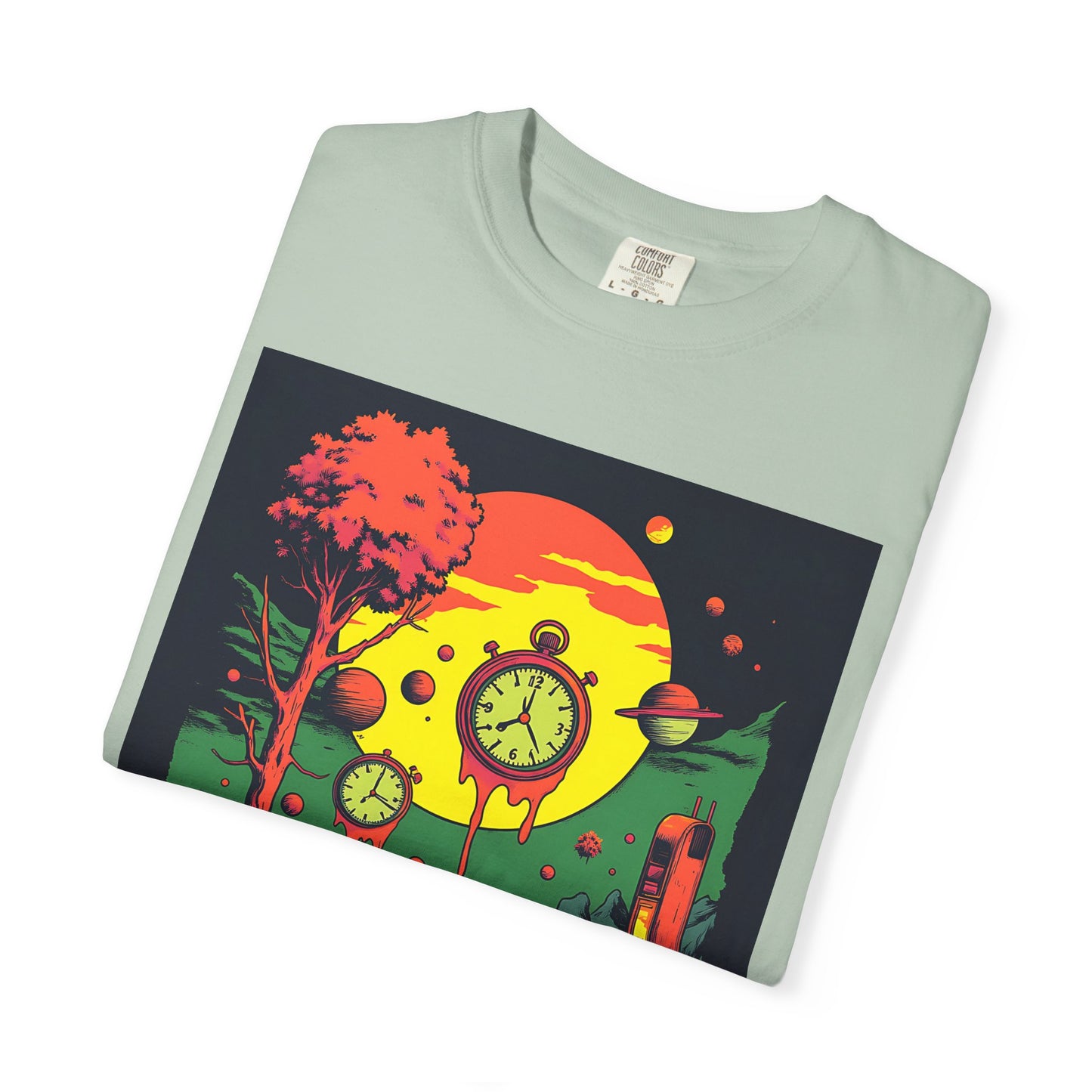 Unisex Garment-Dyed T-shirt | Surreal Dripping Geometry