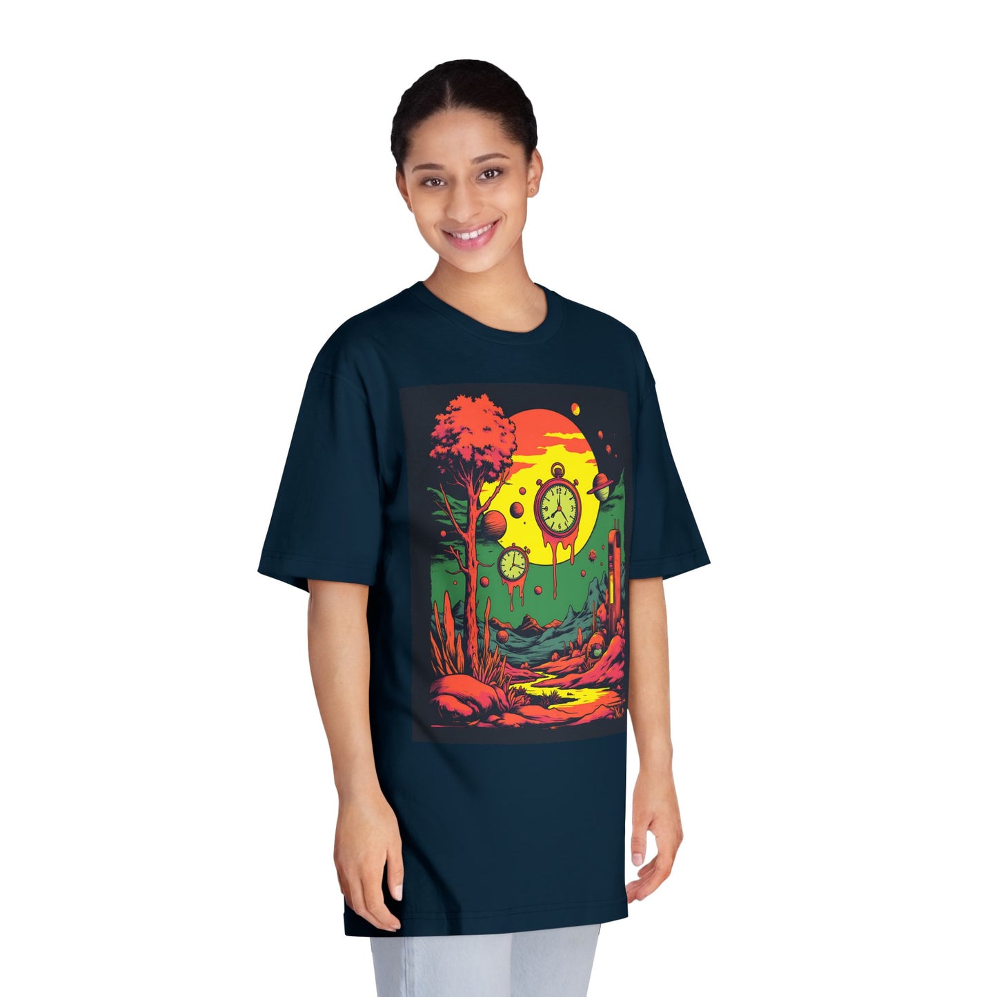Unisex Classic Crewneck T-Shirt | Surreal Dripping Geometry