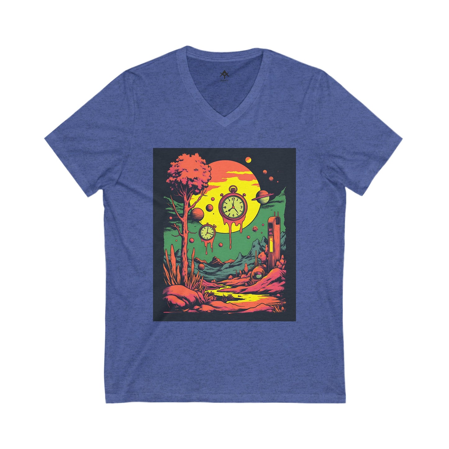 Unisex Jersey Short Sleeve V-Neck Tee | Surreal Dripping Geometry