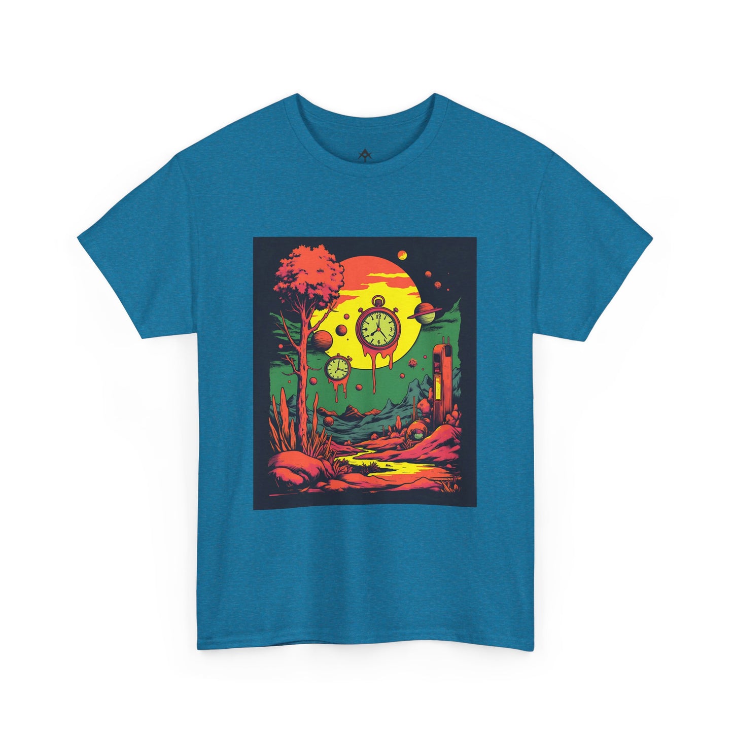 Unisex Heavy Cotton Tee | Surreal Dripping Geometry