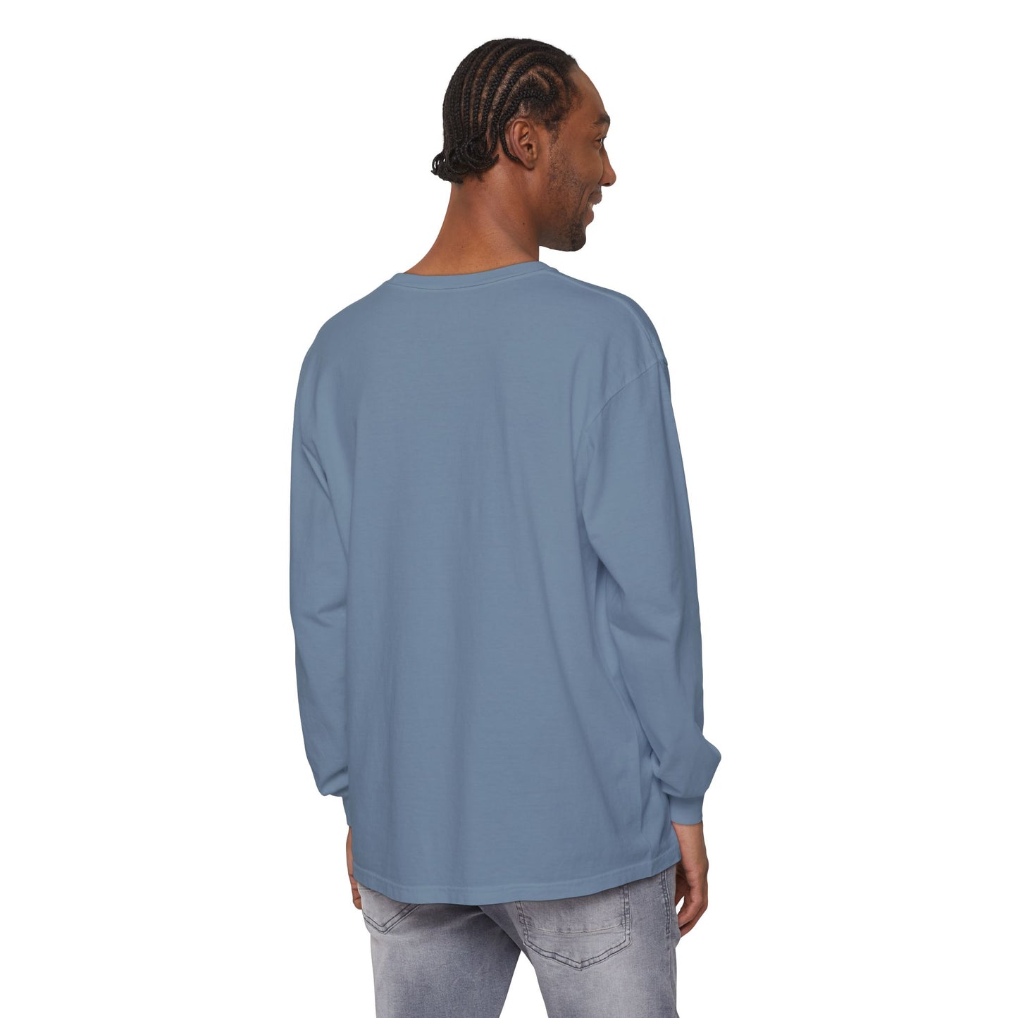 Unisex Garment-dyed Long Sleeve T-Shirt | Surreal Dripping Geometry