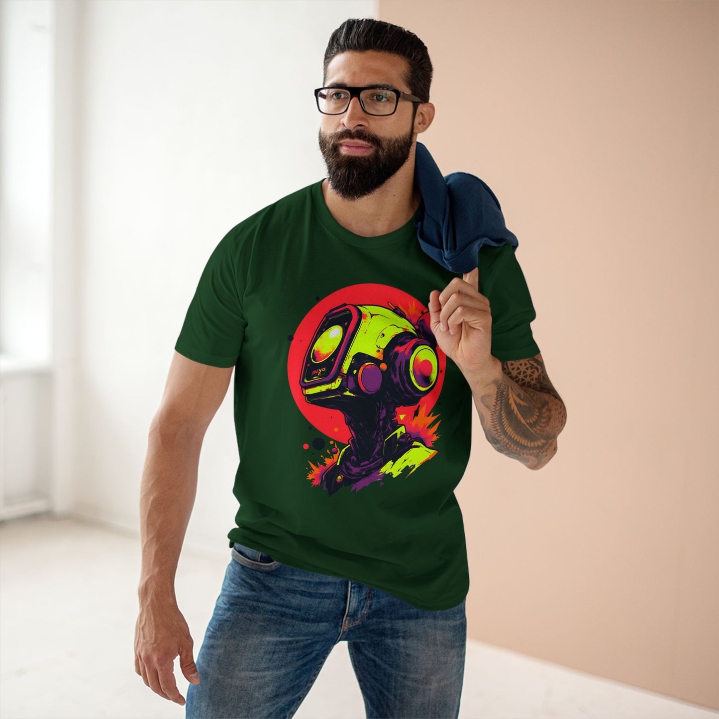 Adult Staple Tee | Y2K Abstract Robot T-Shirt Design