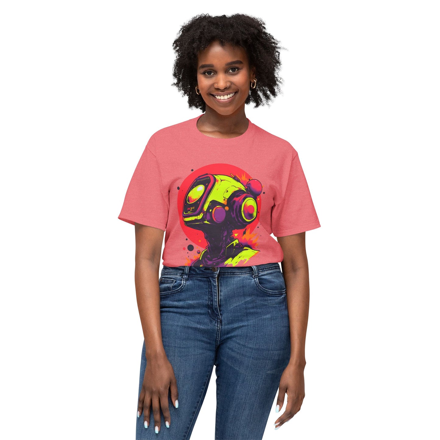 Unisex HD Cotton™ T-shirt | Y2K Abstract Robot T-Shirt Design