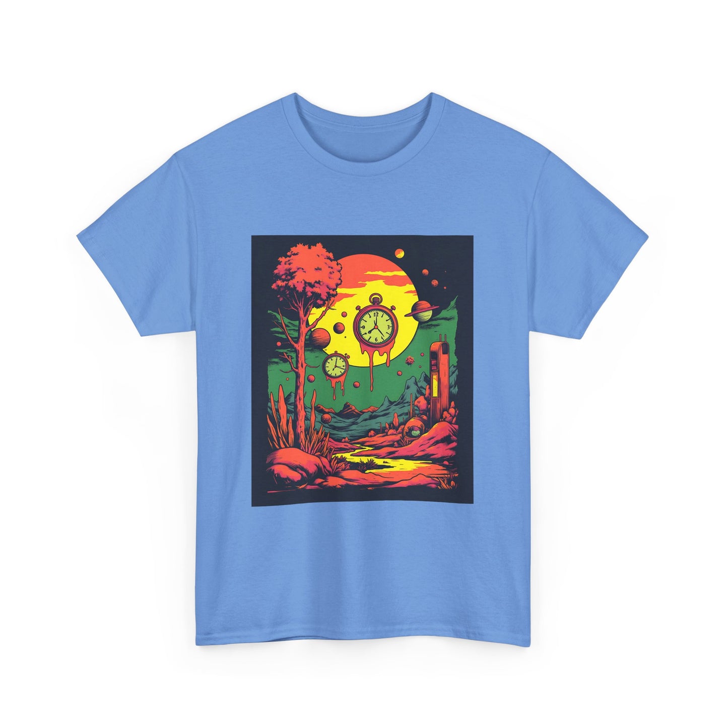 Unisex Heavy Cotton Tee | Surreal Dripping Geometry