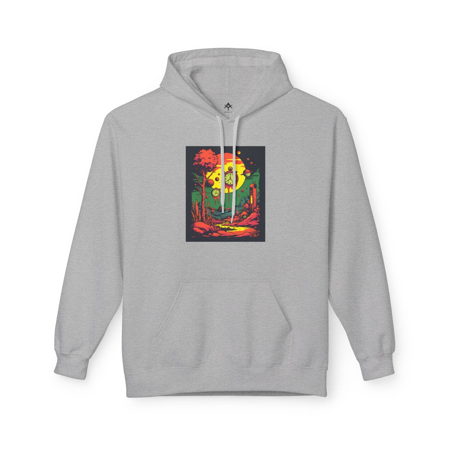 Unisex Midweight Softstyle Fleece Hoodie | Surreal Dripping Geometry