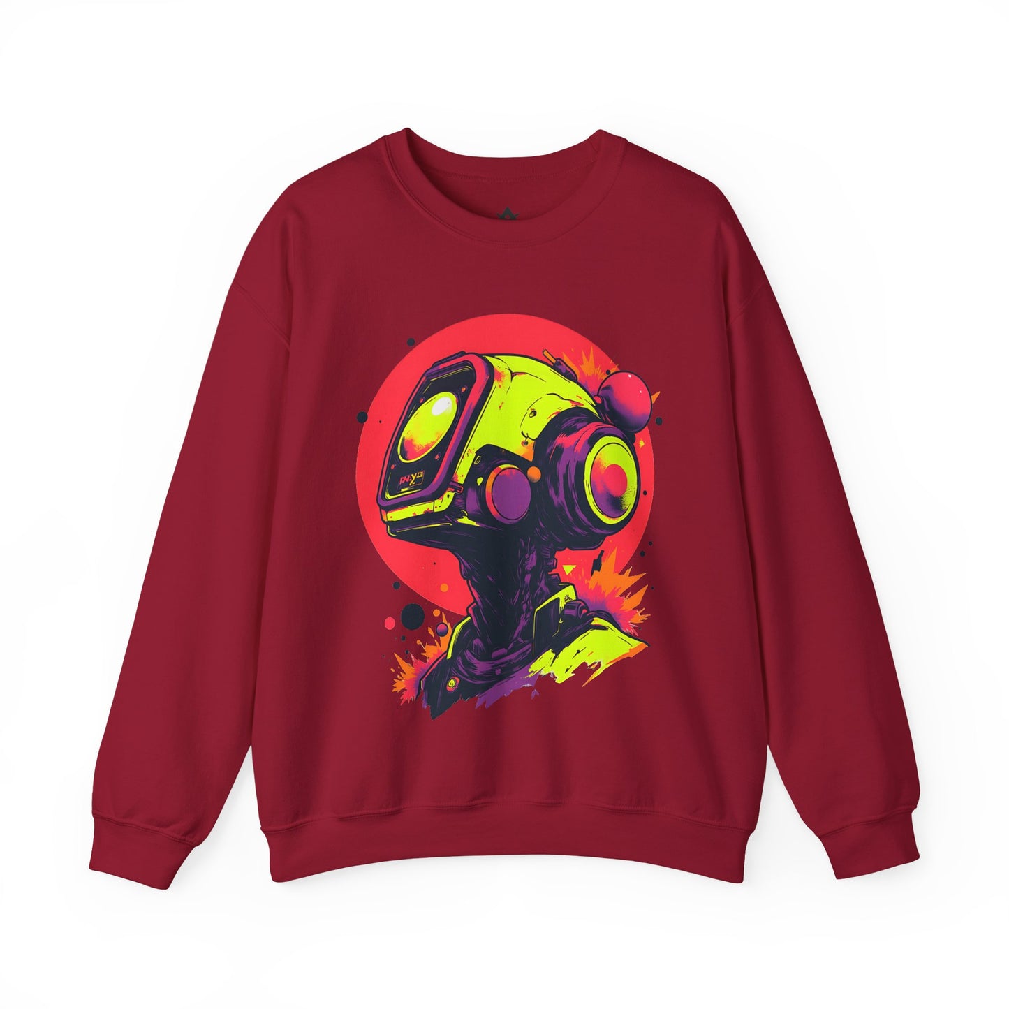 Unisex Heavy Blend™ Crewneck Sweatshirt | Y2K Abstract Robot T-Shirt Design