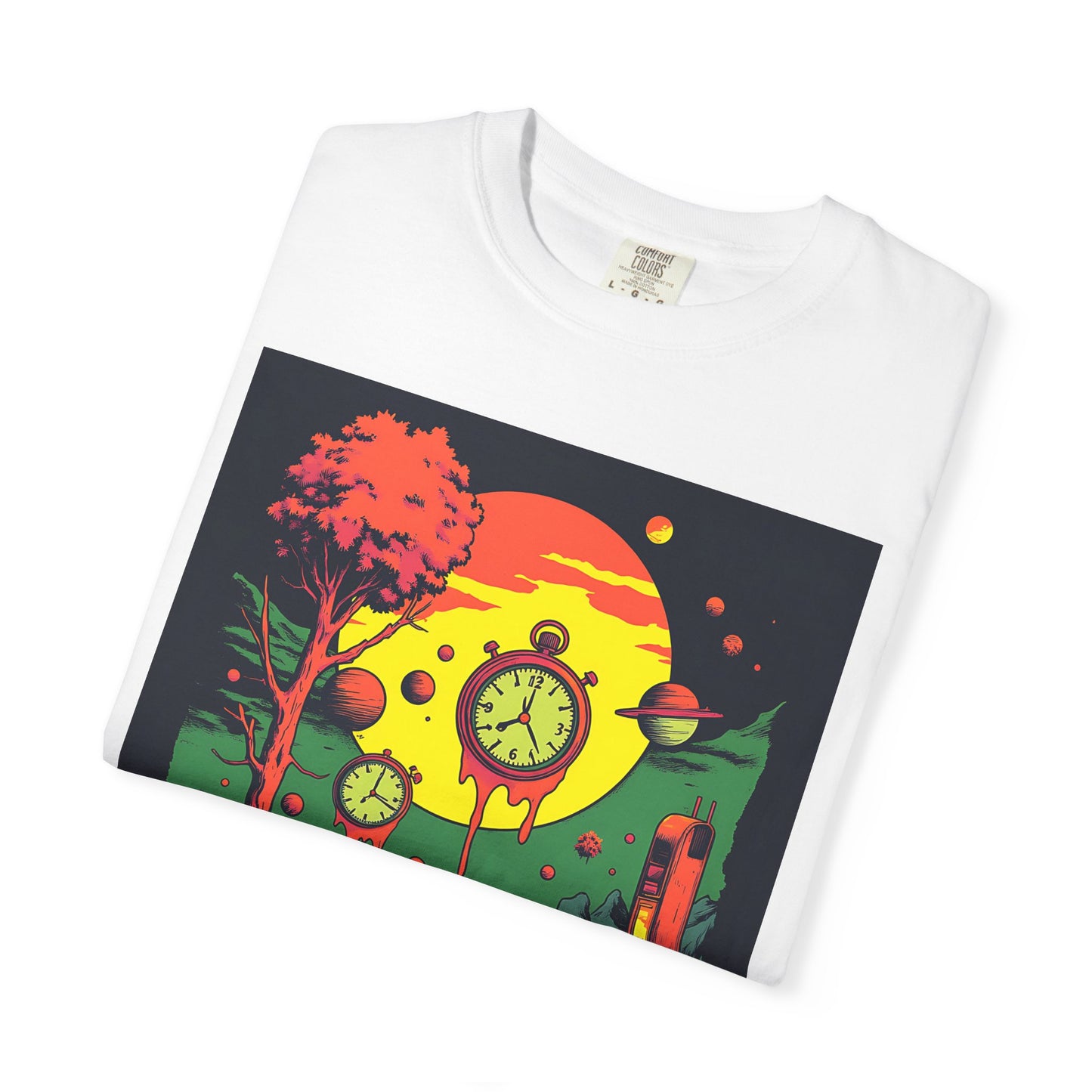 Unisex Garment-Dyed T-shirt | Surreal Dripping Geometry