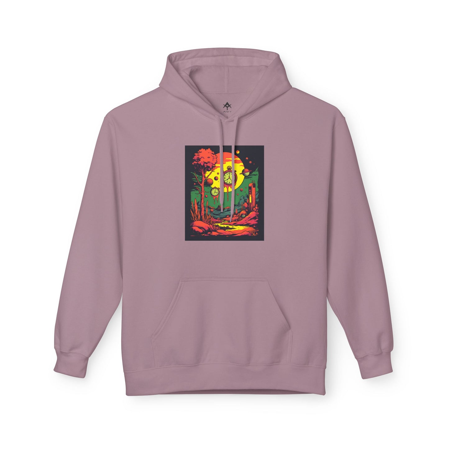 Unisex Midweight Softstyle Fleece Hoodie | Surreal Dripping Geometry