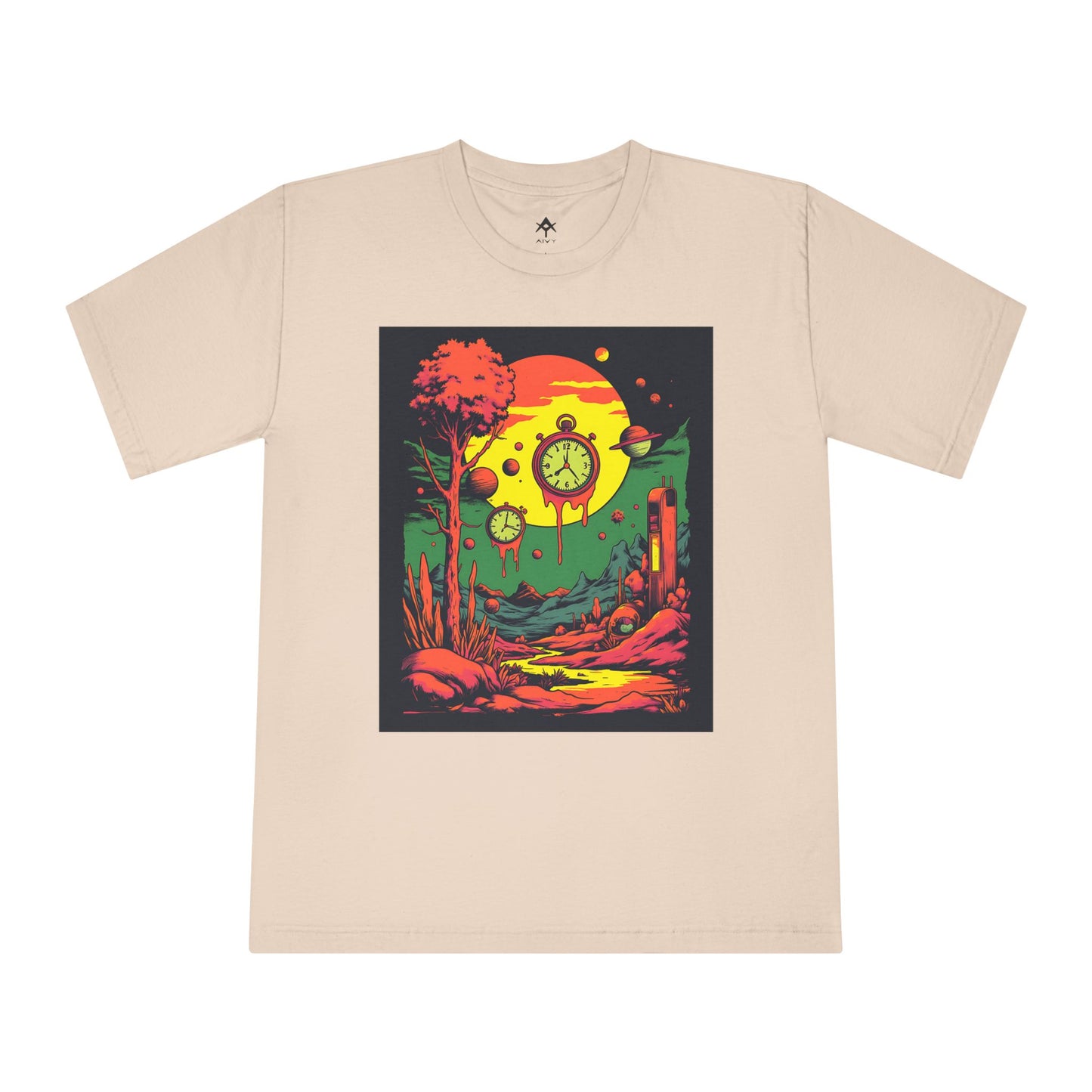 Unisex Classic Crewneck T-Shirt | Surreal Dripping Geometry