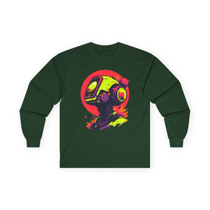 Unisex Ultra Cotton Long Sleeve Tee | Y2K Abstract Robot T-Shirt Design