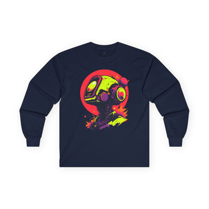 Unisex Ultra Cotton Long Sleeve Tee | Y2K Abstract Robot T-Shirt Design
