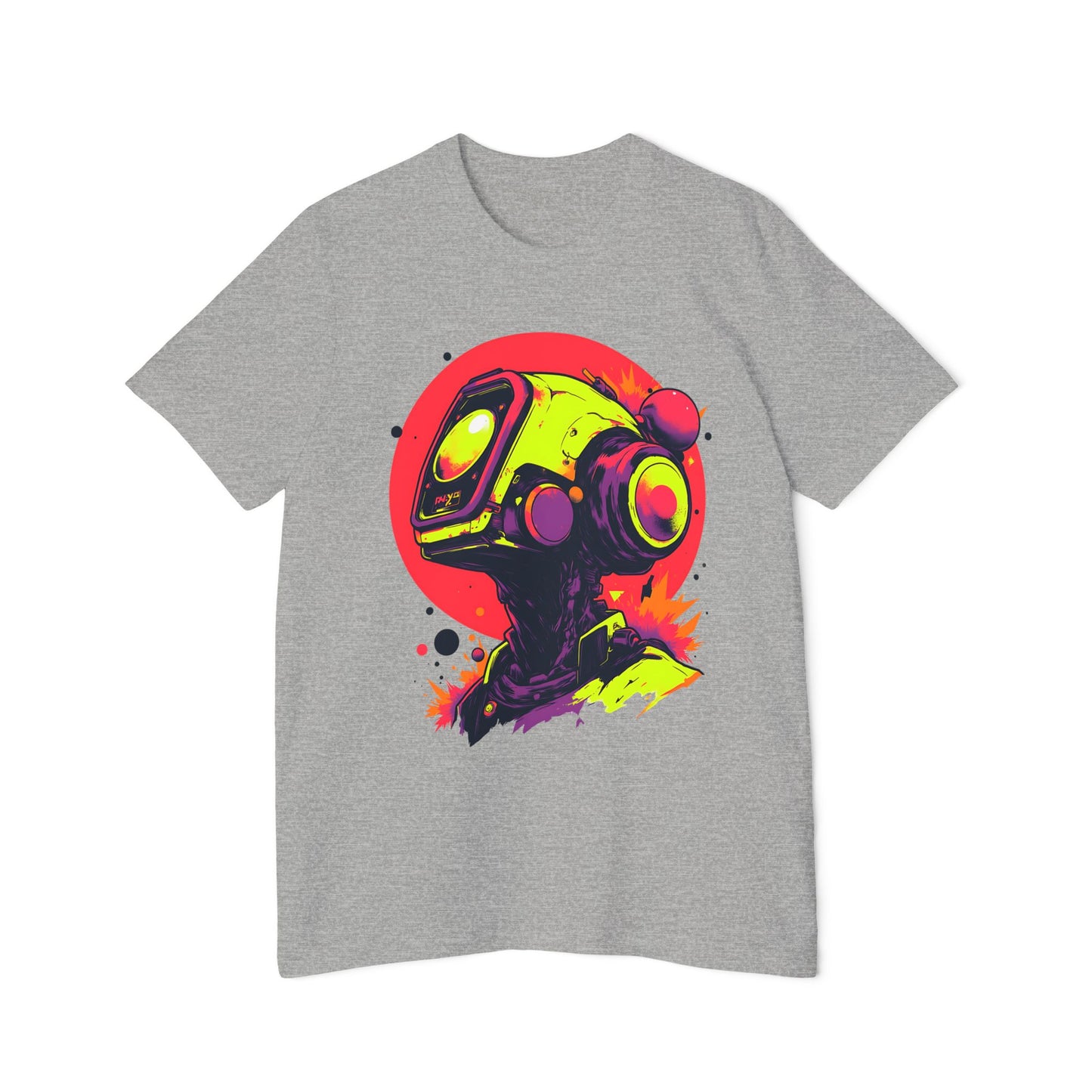 USA-Made Unisex Short-Sleeve Jersey T-Shirt | Y2K Abstract Robot T-Shirt Design