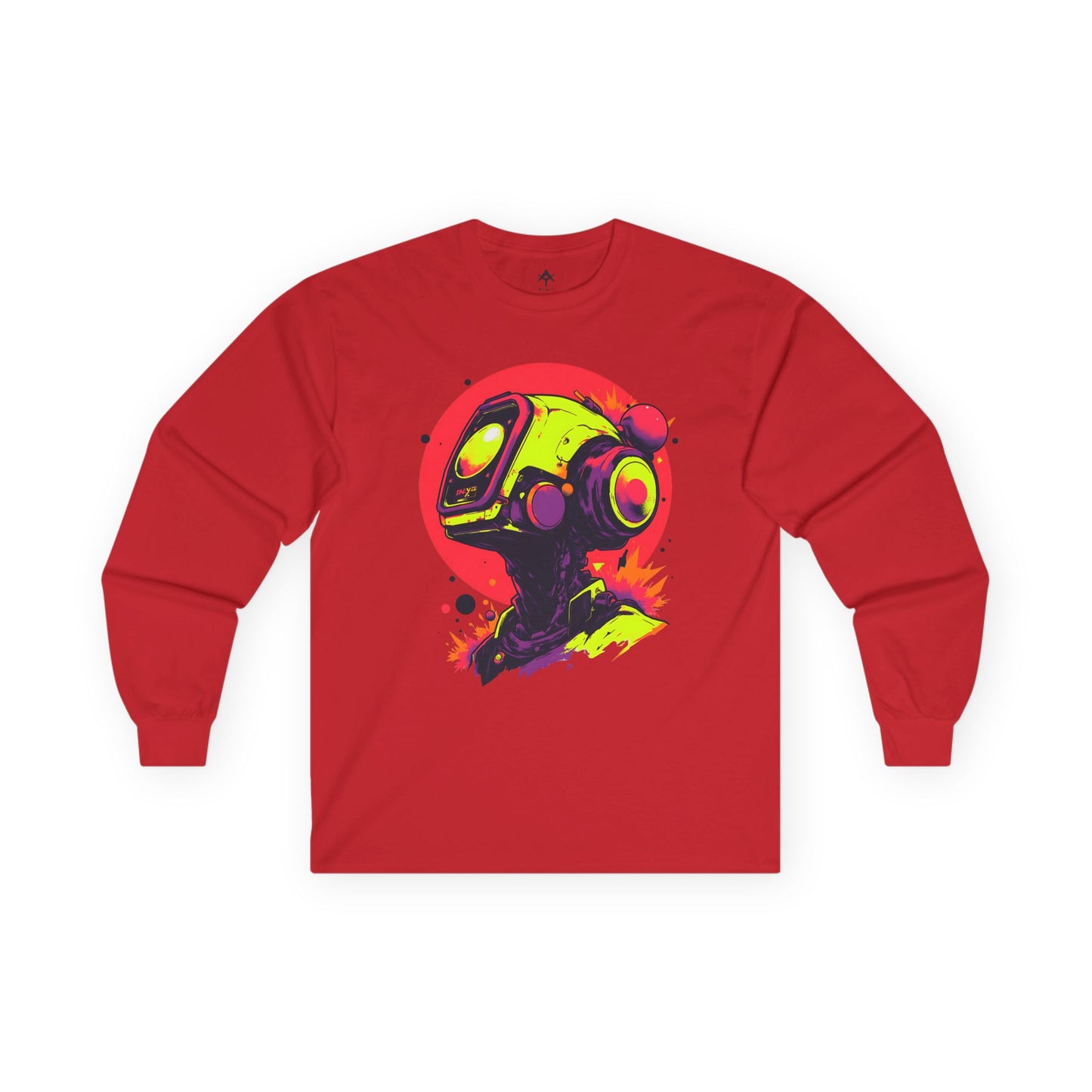 Unisex Ultra Cotton Long Sleeve Tee | Y2K Abstract Robot T-Shirt Design