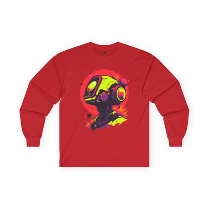 Unisex Ultra Cotton Long Sleeve Tee | Y2K Abstract Robot T-Shirt Design