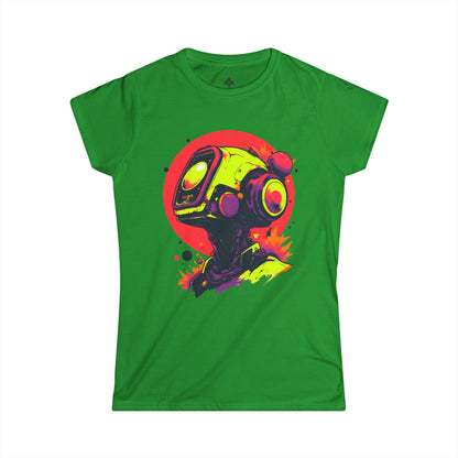 Women's Softstyle Tee | Y2K Abstract Robot T-Shirt Design