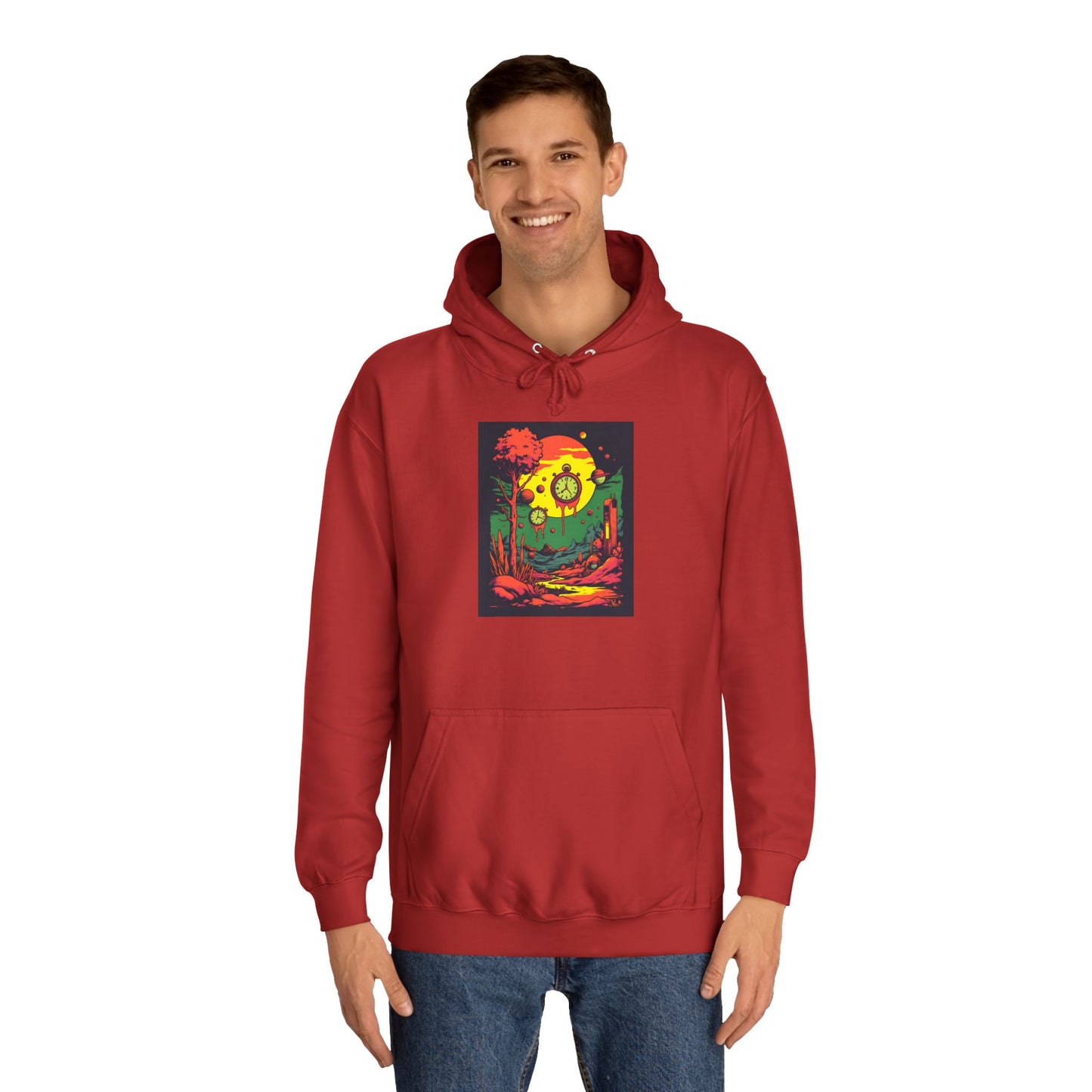 Unisex College Hoodie | Surreal Dripping Geometry