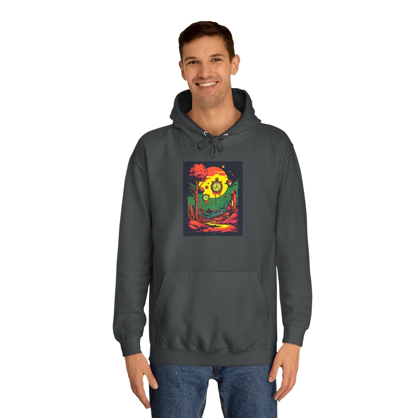 Unisex College Hoodie | Surreal Dripping Geometry