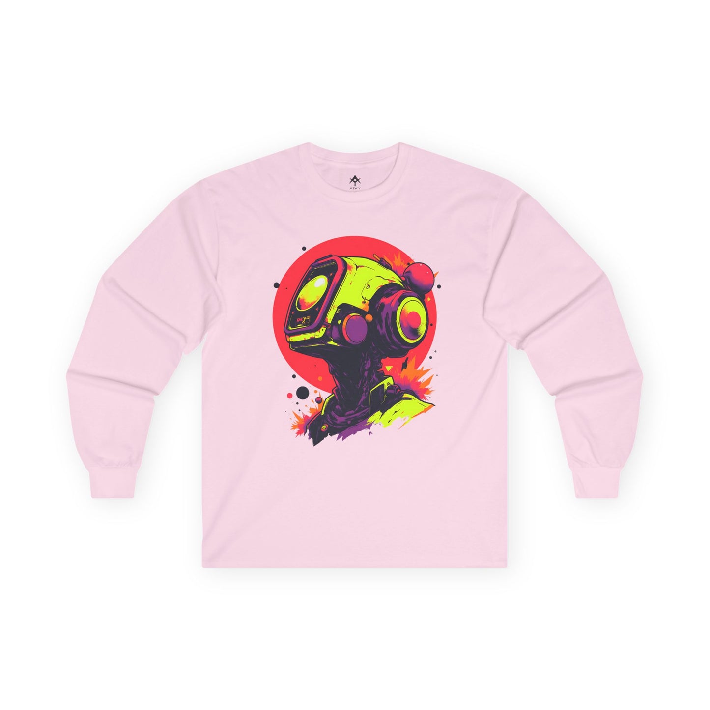 Unisex Ultra Cotton Long Sleeve Tee | Y2K Abstract Robot T-Shirt Design
