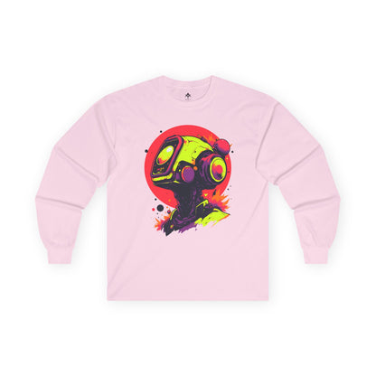 Unisex Ultra Cotton Long Sleeve Tee | Y2K Abstract Robot T-Shirt Design