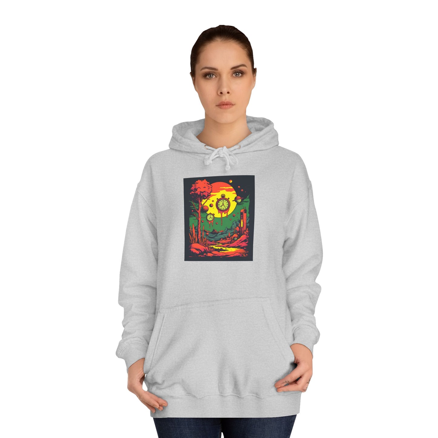 Unisex College Hoodie | Surreal Dripping Geometry