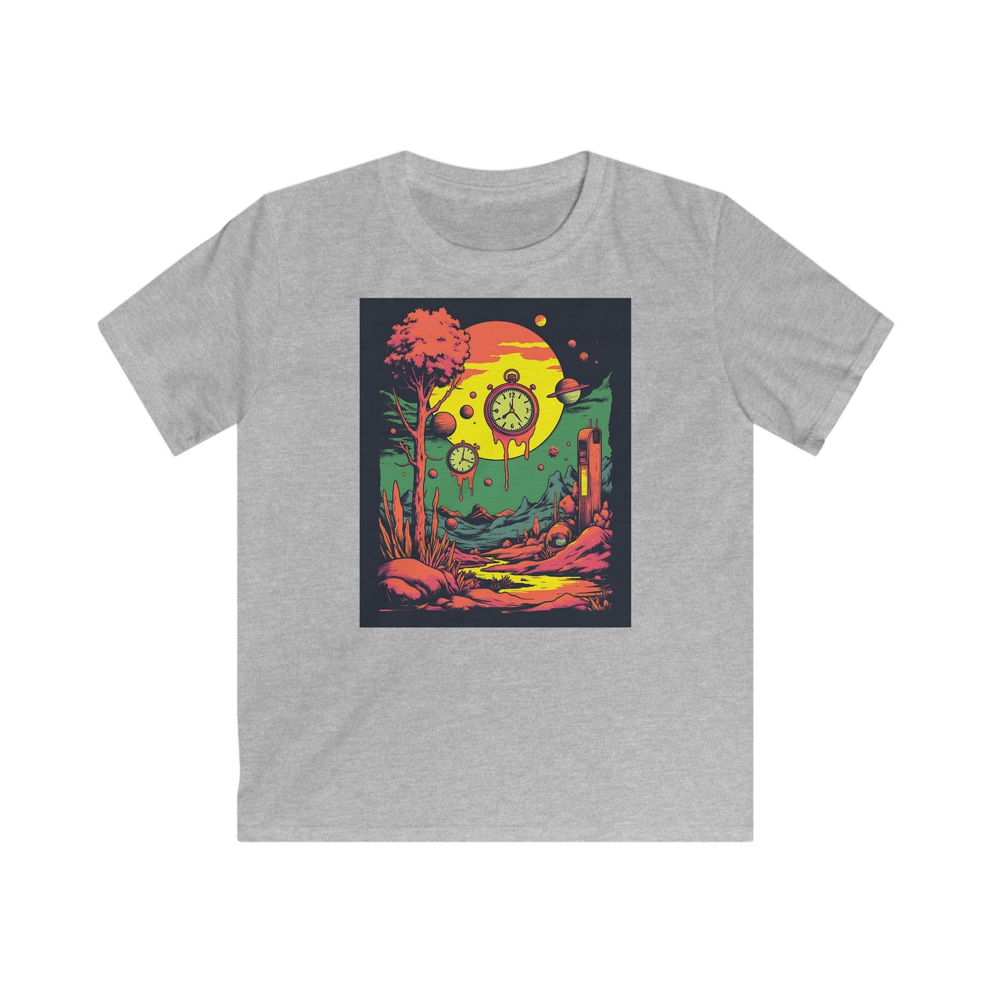 Kids Softstyle Tee | Surreal Dripping Geometry