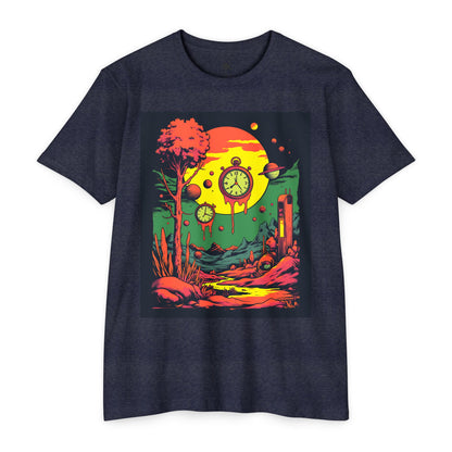 Unisex CVC Jersey T-shirt | Surreal Dripping Geometry