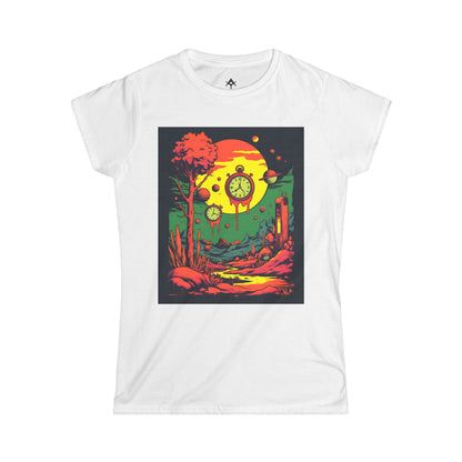 Women's Softstyle Tee | Surreal Dripping Geometry