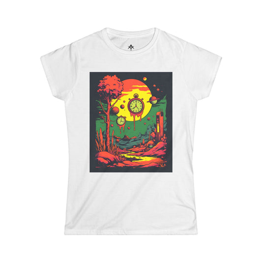 Women's Softstyle Tee | Surreal Dripping Geometry