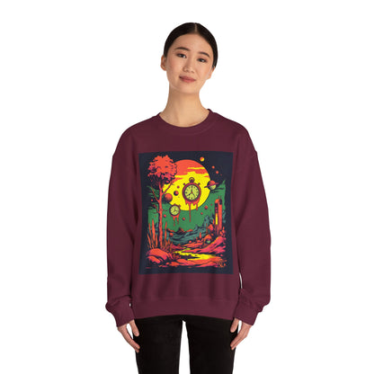Unisex Heavy Blend™ Crewneck Sweatshirt | Surreal Dripping Geometry