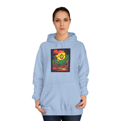 Unisex College Hoodie | Surreal Dripping Geometry