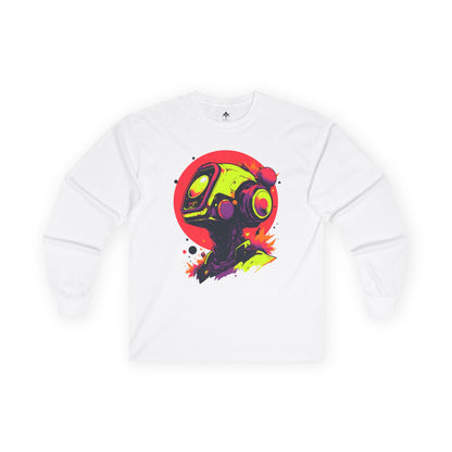 Unisex Ultra Cotton Long Sleeve Tee | Y2K Abstract Robot T-Shirt Design