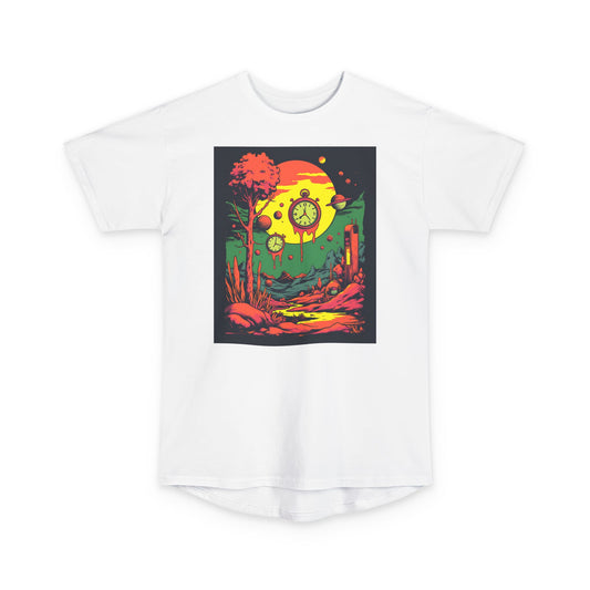Unisex Long Body Urban Tee | Surreal Dripping Geometry