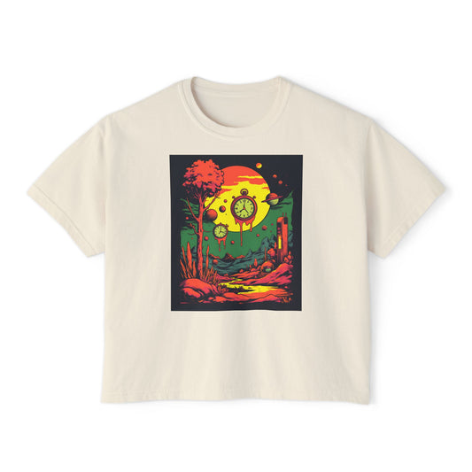 Women's Boxy Tee | Surreal Dripping Geometry
