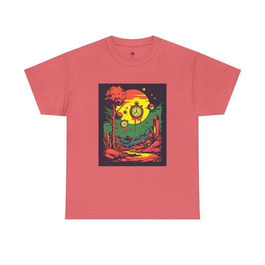 Unisex Heavy Cotton Tee | Surreal Dripping Geometry