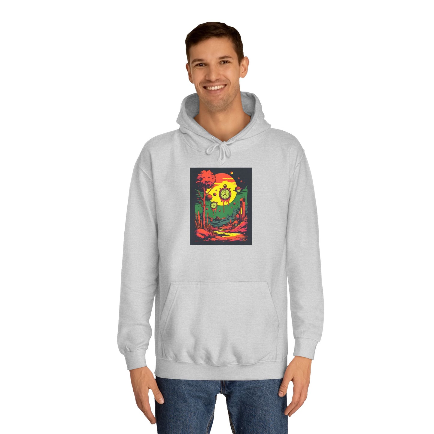 Unisex College Hoodie | Surreal Dripping Geometry