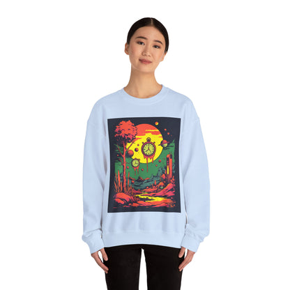 Unisex Heavy Blend™ Crewneck Sweatshirt | Surreal Dripping Geometry